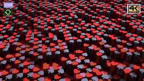 Abstract Animated 3D Playing Card Suits Pulsating Background Loop