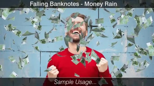 Money Rain Euro Bills