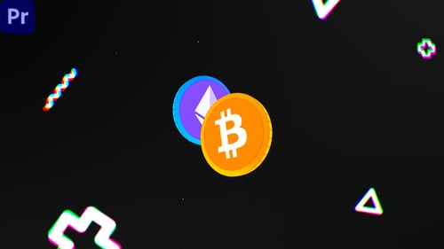 Glitch Crypto Finance Youtube Intro Opener with Modern Titles