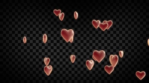 Floating Hearts Romantic Overlay Animation