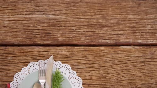Various cutlery on wooden table 4k