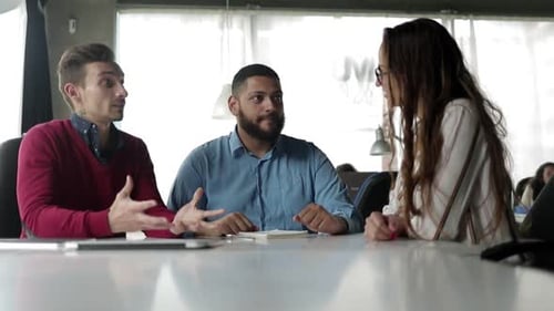 Confident Business Partners Meeting in Office