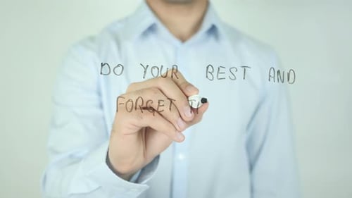 Writing "Do Your Best" Message on Clear Surface