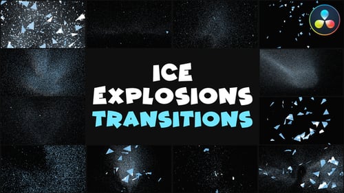 Transiciones a explosiones de hielo | DaVinci Resolve
