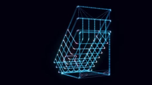 Empty Chocolate Basket Hologram Rotating 4k