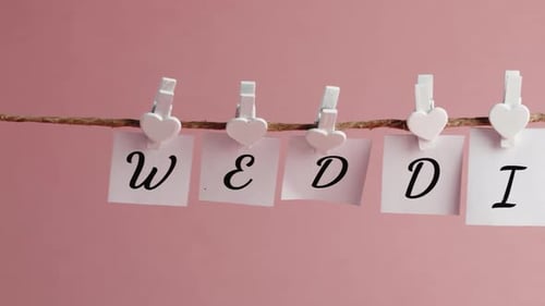 Wedding Garland Decoration on Pink Background