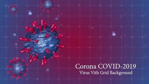 Corona Covid 2019-Virus mit Grid-Hintergrund