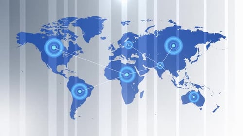 White global earth rotating digital world breaking news Studio