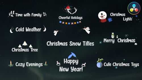 Whimsical Christmas Snow Titles with Festive Holiday Animations