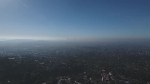 4K aerial view of Los Angeles California USA