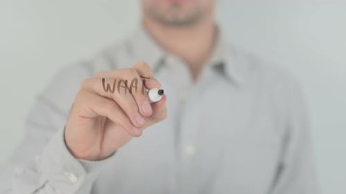 Man Writing on Glass Asks About Hobbies