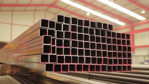 A stack of square pipes and tubes