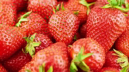 Fresh, Ripe Strawberries Close Up