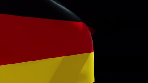 Waving Realistic German Flag Animation on Black