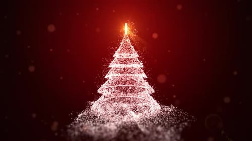 Elegant Sparkling Christmas Tree with Glowing Star Animation