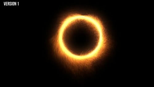 Glowing Fiery Particle Ring Energy Reveal Animation