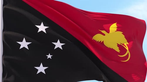 Papua New Guinea National Flag Waving Animation