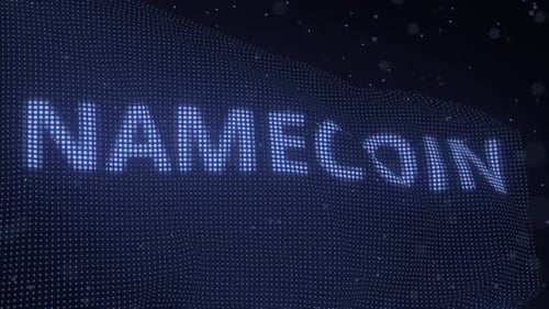 Name der Namecoin-Kryptowährung auf schwenkender