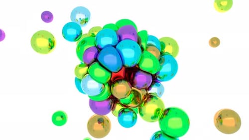 Soft Body Physics Vivid Elastic Metal Balls Collide with an Iron Heart