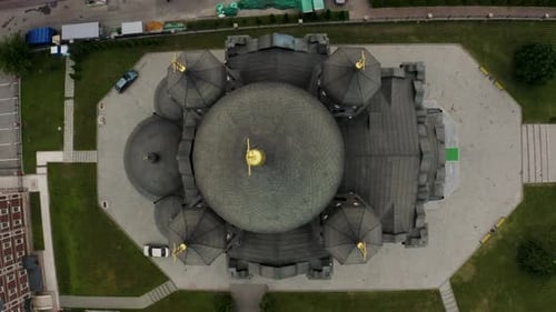 Aerial view at Black Domes Holy Assumption Cathedral
