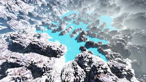 Flying Above Snowy Mountains
