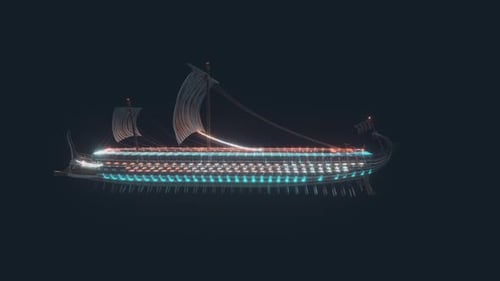 Trireme Ancient Greek And Roman War Ship Hud Hologram 4k