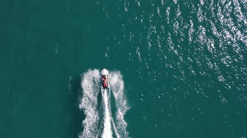 Drone View of People Having Fun with Jet Ski