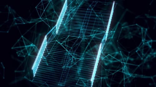 Metal Staircase Hologram Close Up Hd