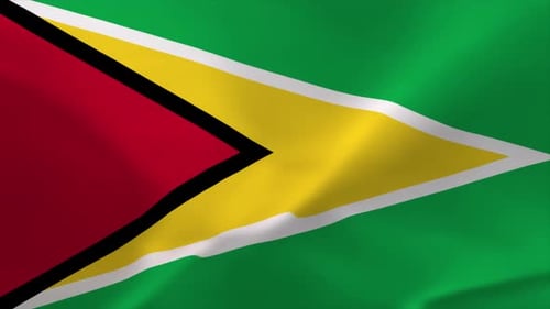 Guyana Winkende Flagge Animation 4K bewegliche Tapete Hintergrund