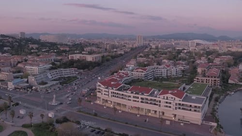 Aerial view of buildings in Marseille