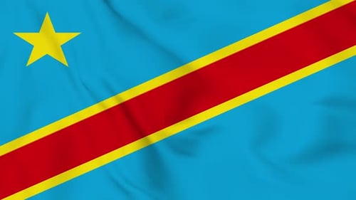 Realistic Waving Flag of Democratic Republic of Congo