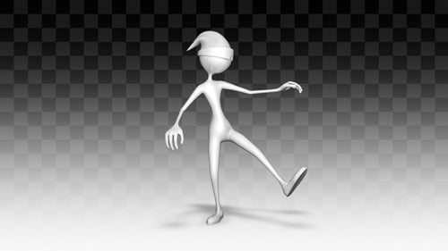 Minimalist 3D Character Performing Rhythmic Dance Animation