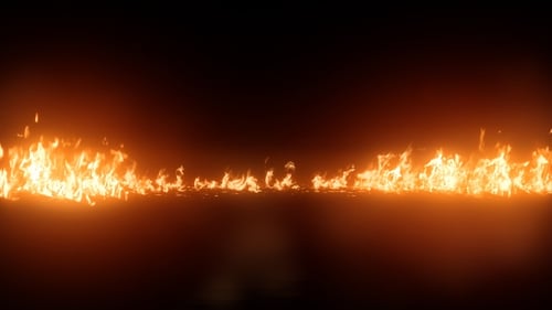 Realistic Fire Line Transition Animation with Alpha Channel