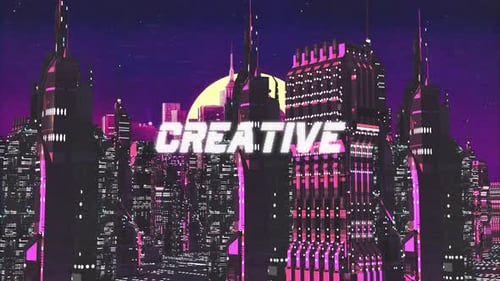 Retro Cybercity Hintergrund Kreativ