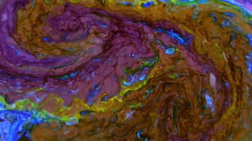 Liquid Colorful Paint Pattens Mix In Slow Motion