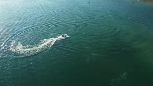 Water Scooter Drifting In The Lake