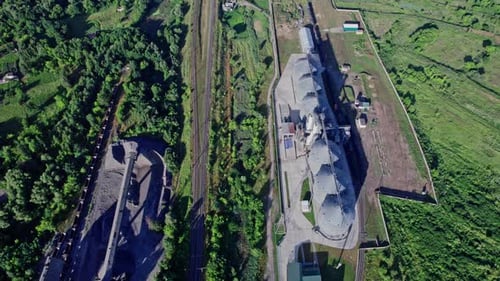 Metal Grain Elevator in Agricultural Zone