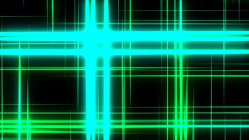 Neon Glowing Grid Cyber Technology Loop Background