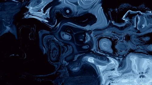 Abstract Dark Blue Fluid Swirls Motion Background Animation Loop