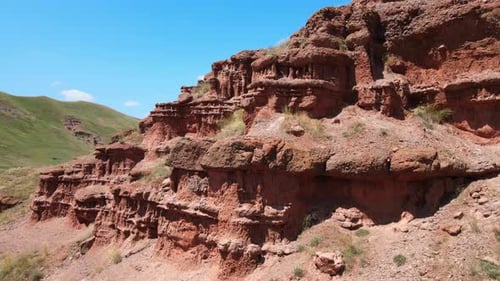 Aerial View of Scenic Red Rock Formation