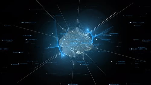 Brain Map Science Blue