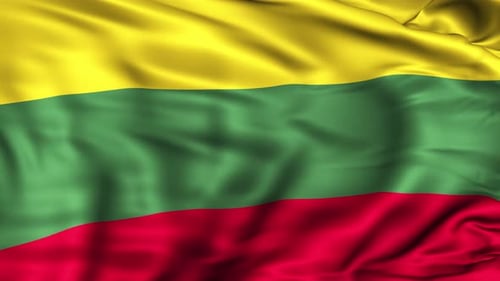 Realistic Waving Flag of Lithuania
