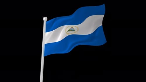 Nicaragua Flag Waving Seamless Loop 3D Animation