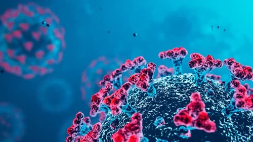 Realistic 3D Coronavirus Cell Medical Animation