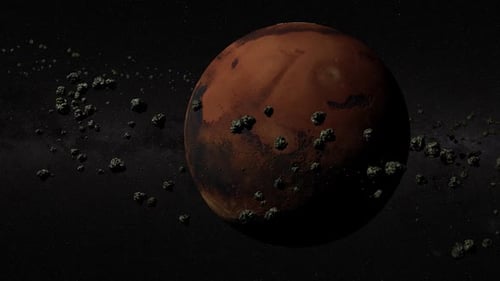 Realistic 3D Planet and Asteroid Field Animation
