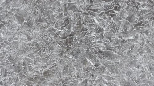 Intricate Close Up of Glistening Frozen Winter Ice