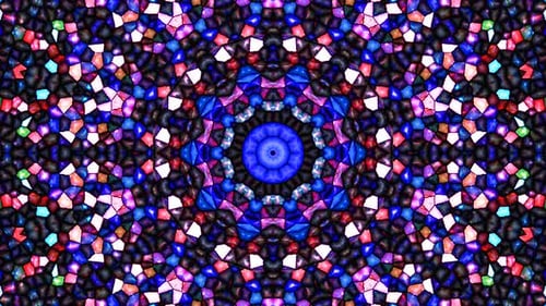 Vibrant Mosaic Kaleidoscope Abstract Background Loop