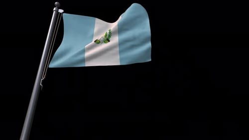 Guatemala Flag With Alpha Channel 4K