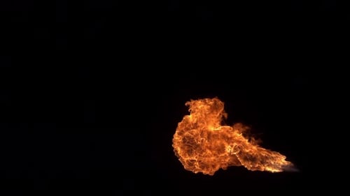 Explosión de fuego, cámara lenta