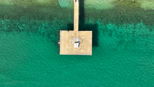 Pier am Meer Luftbild Türkei Alanya 4 K